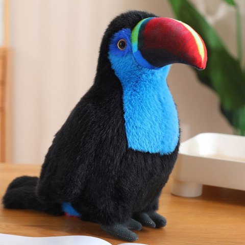 LEAN Toys Pluszowy Ptak Tukan Maskotka Przytulanka Niebieski 20cm