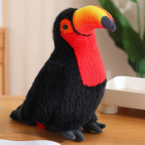 LEAN Toys Pluszowy Ptak Tukan Pluszak Maskotka Przytulanka Czerwony 30cm
