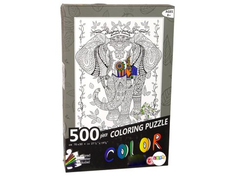 LEAN Toys Puzzle Do Kolorowania 500 Elementów Słoń