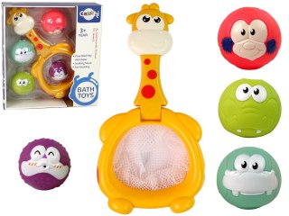 LEAN Toys Zabawka Do Kąpieli Mini Koszykówka Żyrafa Gumowe Piłki