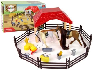 LEAN Toys Zestaw Farma Stajnia Figurki Koń do Czesania Akcesoria