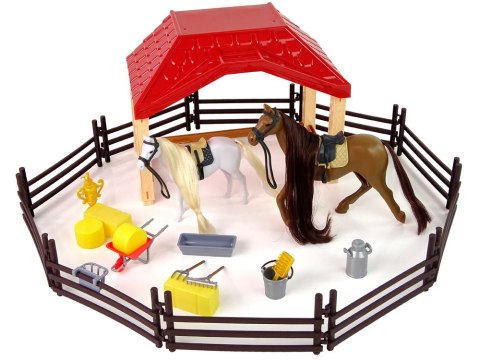 LEAN Toys Zestaw Farma Stajnia Figurki Koń do Czesania Akcesoria