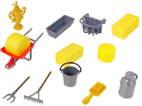 LEAN Toys Zestaw Farma Stajnia Figurki Koń do Czesania Akcesoria