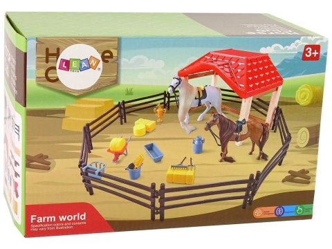 LEAN Toys Zestaw Farma Stajnia Figurki Koń do Czesania Akcesoria