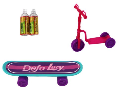 LEAN Toys Zestaw Lalek Lucy Purpurowy Hulajnoga Deskorolka Kaski