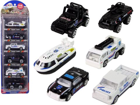 LEAN Toys Zestaw Pojazdów Auta Policja Resoraki 1:64