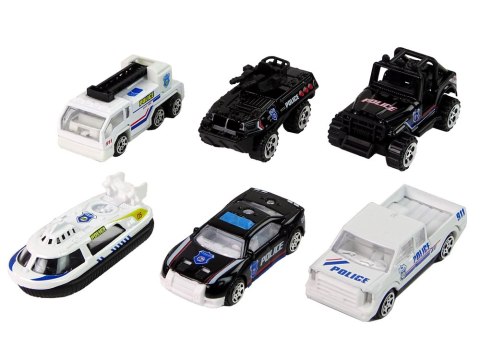 LEAN Toys Zestaw Pojazdów Auta Policja Resoraki 1:64