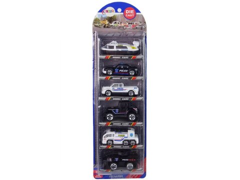 LEAN Toys Zestaw Pojazdów Auta Policja Resoraki 1:64