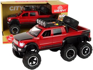 LEAN Toys Autko Terenowe Napęd Frykcyjny Duże Koła 1:16 Czerwone