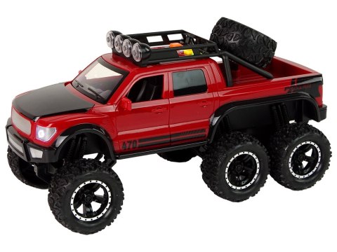 LEAN Toys Autko Terenowe Napęd Frykcyjny Duże Koła 1:16 Czerwone