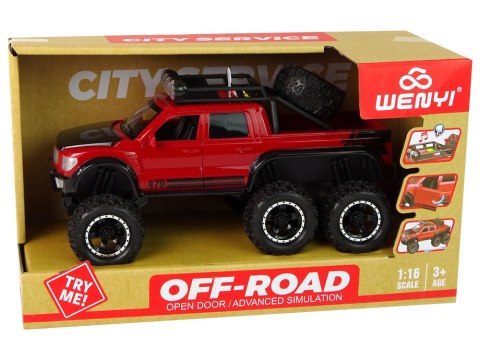LEAN Toys Autko Terenowe Napęd Frykcyjny Duże Koła 1:16 Czerwone