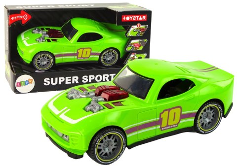 LEAN Toys Auto 1:14 Samochód Zielony Sportowy Dźwięk Światła Pojazd
