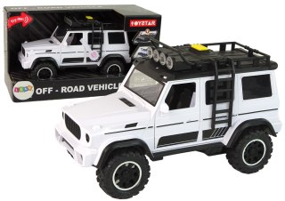LEAN Toys Auto Samochód Terenowe Białe Dźwięk Światła Pojazd 1:14
