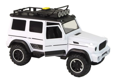 LEAN Toys Auto Samochód Terenowe Białe Dźwięk Światła Pojazd 1:14