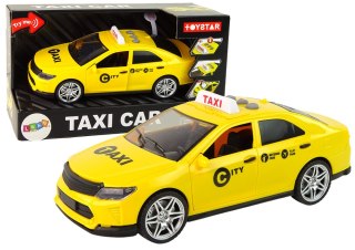 LEAN Toys Auto Taxi Pojazd 1:14 Światła Dźwięki Żółte