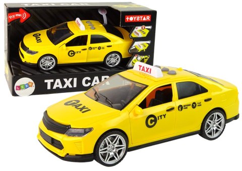 LEAN Toys Auto Taxi Pojazd 1:14 Światła Dźwięki Żółte