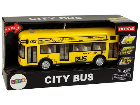 LEAN Toys Autobus Miejski Żółty Z Napędem Frykcyjnym 1:18