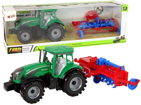 LEAN Toys Ciągnik Z Pługiem Napęd Frykcyjny Czerwony