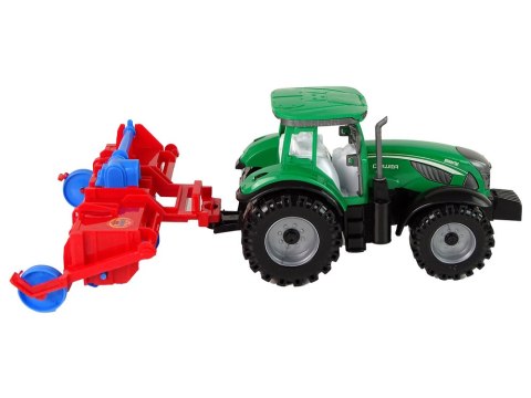 LEAN Toys Ciągnik Z Pługiem Napęd Frykcyjny Czerwony