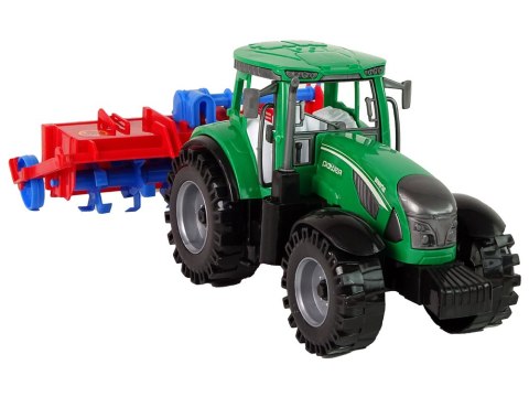 LEAN Toys Ciągnik Z Pługiem Napęd Frykcyjny Czerwony