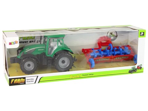 LEAN Toys Ciągnik Z Pługiem Napęd Frykcyjny Czerwony