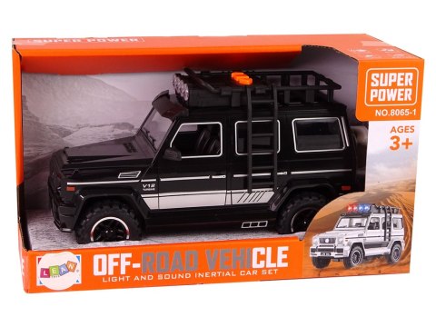 LEAN Toys Czarne Auto Terenowe Napęd Frykcyjny Dźwięki