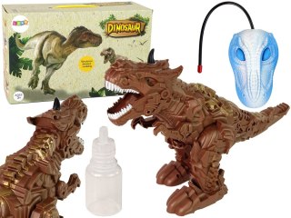 LEAN Toys Dinozaur Zdalnie Sterowany Zieje Para Wodna Projektor Brązowy