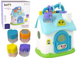 LEAN Toys Domek Sorter Edukacyjny Niebieski Klocki