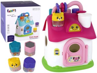 LEAN Toys Domek Sorter Interaktywny Różowy Puzzle Edukacyjny