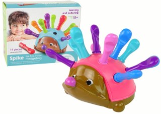 LEAN Toys Jeżyk Układanka Różowy Kolorowe Kolce