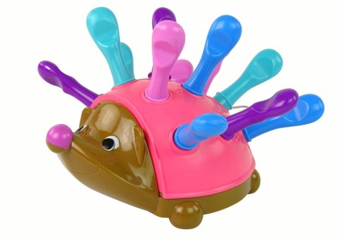 LEAN Toys Jeżyk Układanka Różowy Kolorowe Kolce