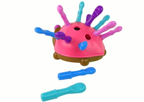 LEAN Toys Jeżyk Układanka Różowy Kolorowe Kolce