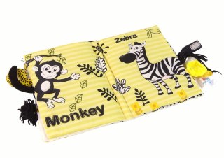 LEAN Toys Książeczka Miękka Zwierzęta Czarna Żółta