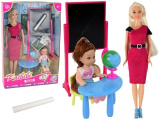 LEAN Toys Lalka Nauczycielka Z Uczennicą Szkoła Akcesoria