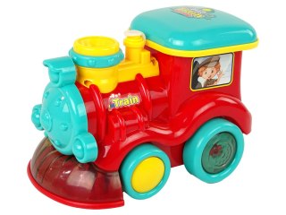 LEAN Toys Lokomotywa na Bańki Mydlane Jeździ Światło Dźwięki Czerwona