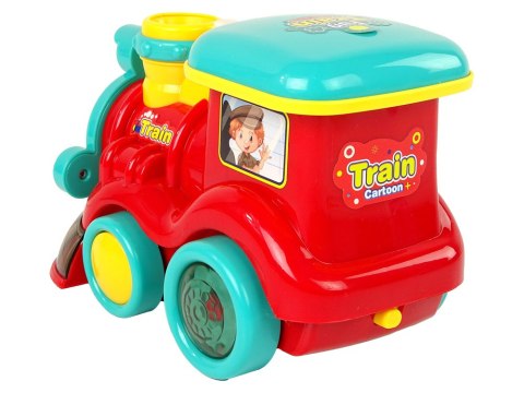 LEAN Toys Lokomotywa na Bańki Mydlane Jeździ Światło Dźwięki Czerwona