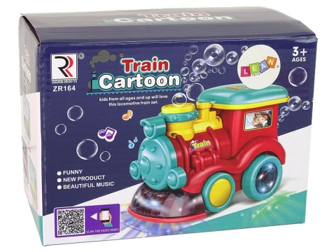 LEAN Toys Lokomotywa na Bańki Mydlane Jeździ Światło Dźwięki Czerwona
