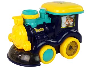 LEAN Toys Lokomotywa na Bańki Mydlane Jeździ Światło Dźwięki Niebieska