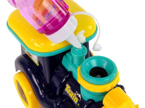 LEAN Toys Lokomotywa na Bańki Mydlane Jeździ Światło Dźwięki Niebieska