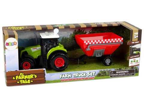 LEAN Toys Traktor Farma Odpinana Przyczepa Na Zboże Dźwięk Zielony