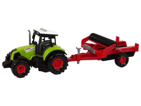 LEAN Toys Traktor Z Kultywatorem Dla Dzieci Światła Dźwięki Zielony