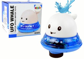 LEAN Toys Wieloryb Tryskający Wodą z Podstawką Zabawka do Kąpieli Biała