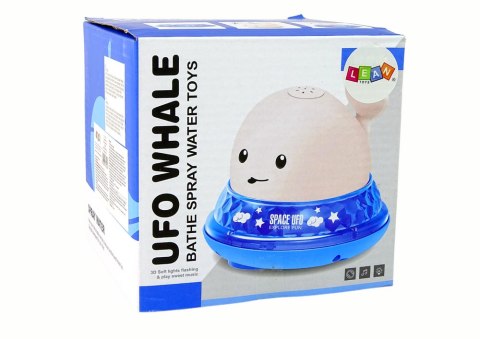 LEAN Toys Wieloryb Tryskający Wodą z Podstawką Zabawka do Kąpieli Biała