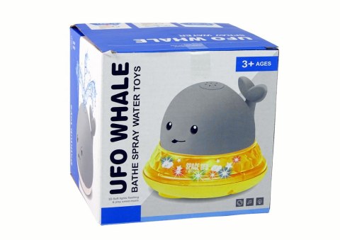 LEAN Toys Wieloryb Tryskający Wodą z Podstawką Zabawka do Kąpieli Szara