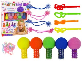 LEAN Toys Zestaw Do Farbowania Włosów Dla Dzieci 5 Farb Gumki