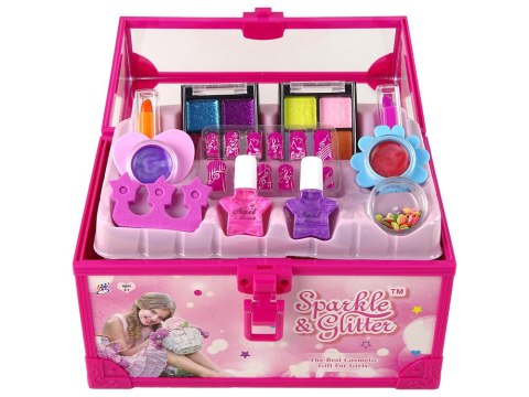 LEAN Toys Zestaw Do Makijażu Dla Dzieci Kuferek Różowy