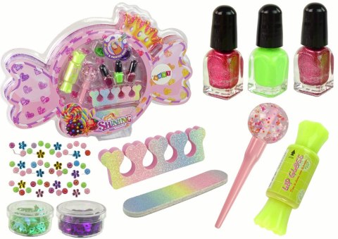 LEAN Toys Zestaw Do Makijażu Zdobienie Paznokci Cukierek