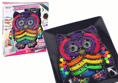 LEAN Toys Zestaw Do Robienia Biżuterii DIY Koraliki 3000 El. Sówka
