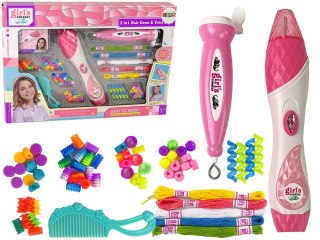 LEAN Toys Zestaw Do Zaplatania Włosów 2 w 1 Koraliki