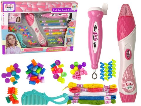 LEAN Toys Zestaw Do Zaplatania Włosów 2 w 1 Koraliki